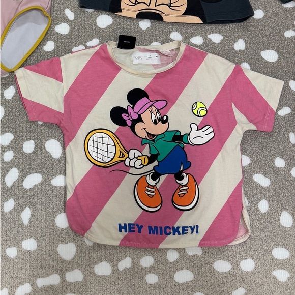 Lot of 5 Zara Kids Disney Minnie Mouse swimsuit tee long sleeve graphic tennis - Picture 2 of 6